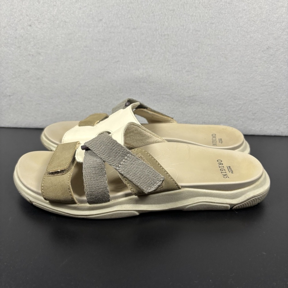 Earth Origins Women's Suede Sport Slide Sandals Vara Brown/Gray Size 9 Casual‎